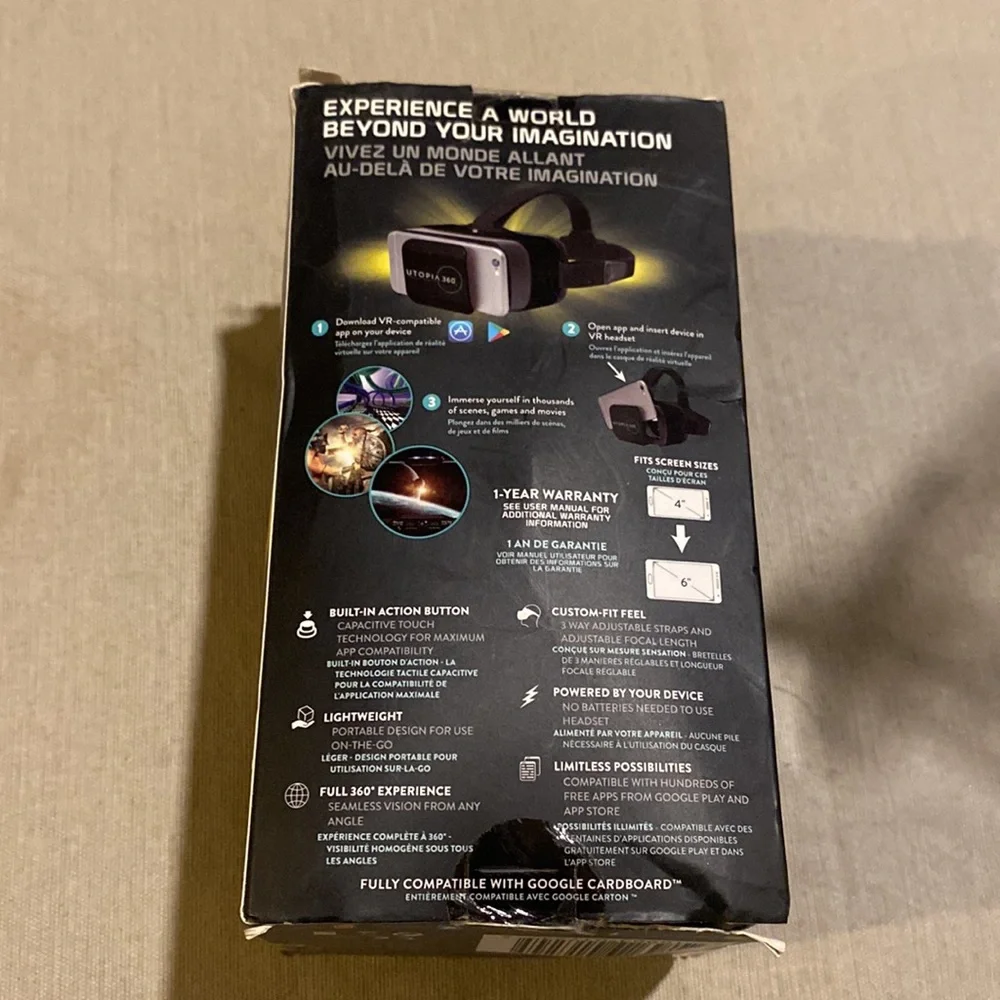 Virtual reality 3D Headset works with your smartphone.